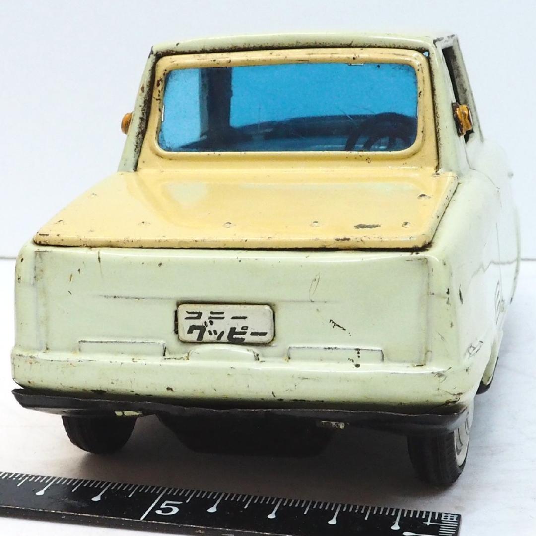 萬代屋【愛知機械工業コニー グッピー薄黄緑 ミラー欠】ブリキtin car 箱無