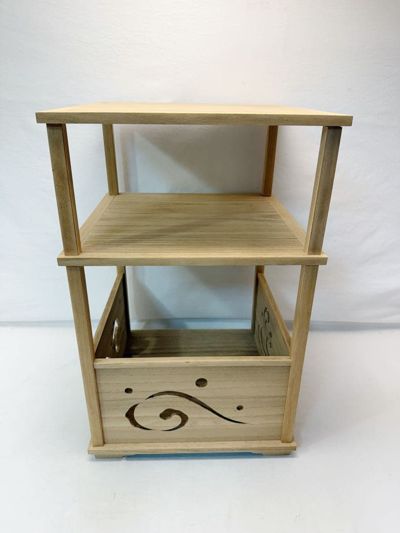 茶道具 淡々斎好 荒磯棚 桐木地 四本柱 波頭透し 組立式 元箱