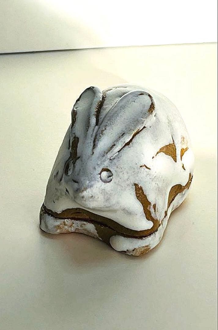 勝尾青龍洞・兎　香合　鬼萩釉　茶道具 共箱付き