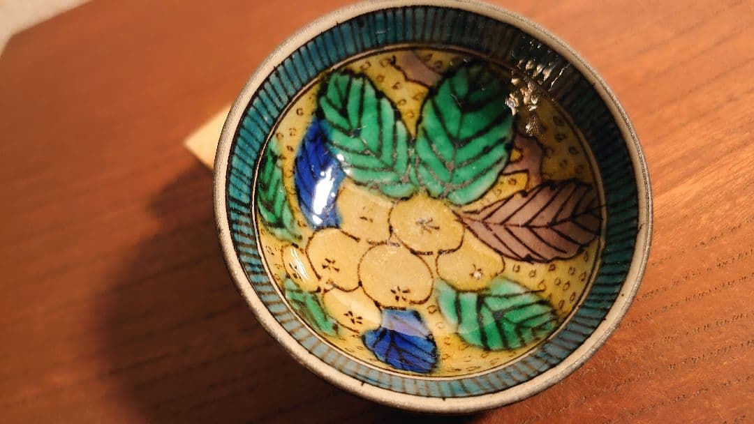 九谷焼　青九谷　青手　吉田屋窯　松山窯　宮本窯　アンティーク九谷　江戸期　１客