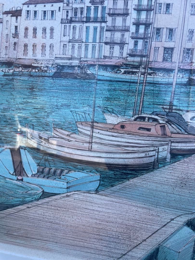 ロルフ ラフルスキー リトグラフ フランス 風景画 大型額絵　直筆サイン