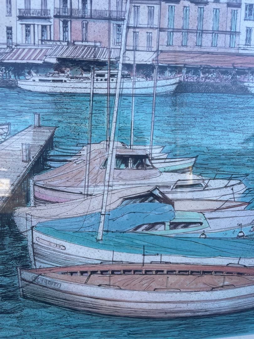 ロルフ ラフルスキー リトグラフ フランス 風景画 大型額絵　直筆サイン