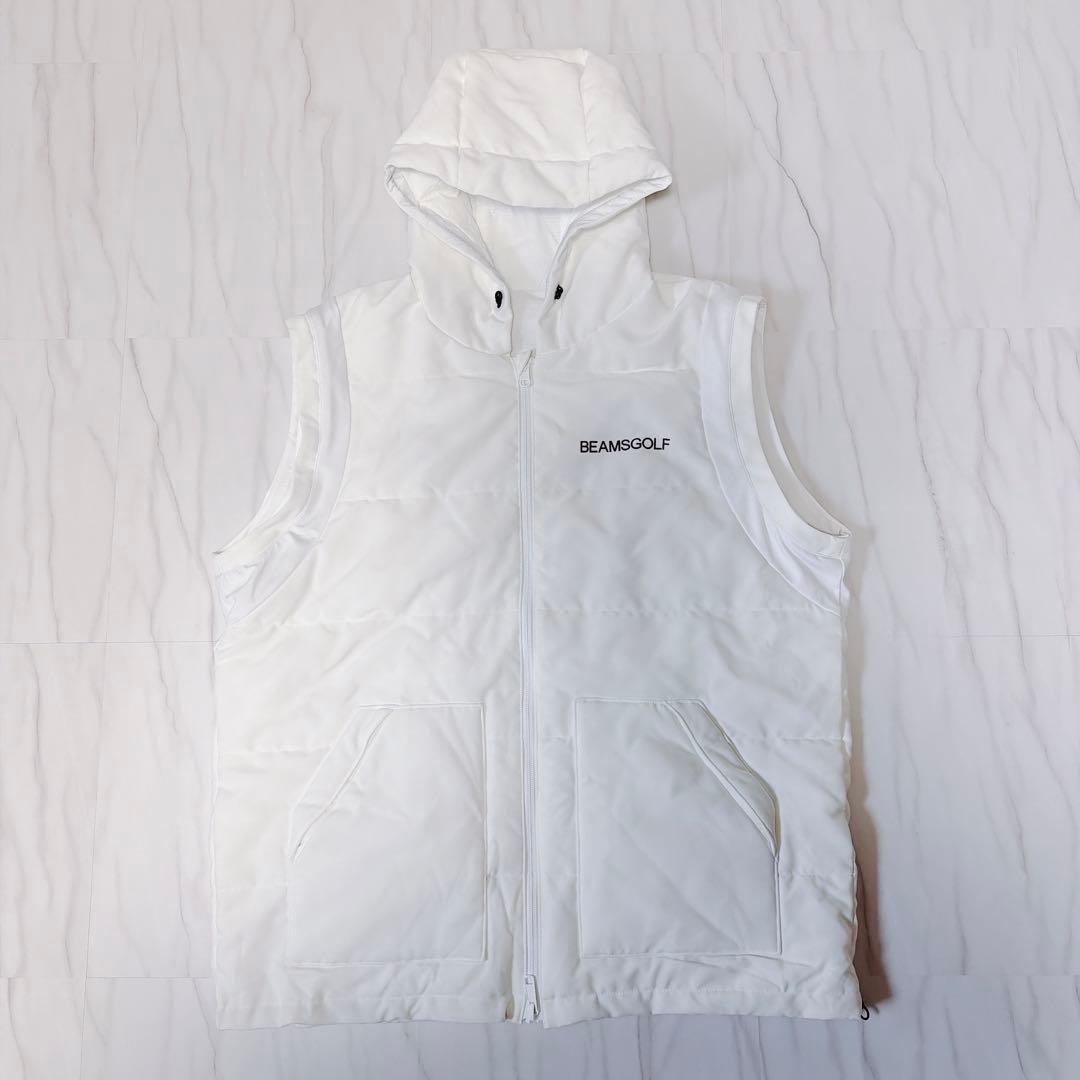 《美品》ビームスゴルフ リバーシブルジャケット 中綿 3way ホワイト XL
