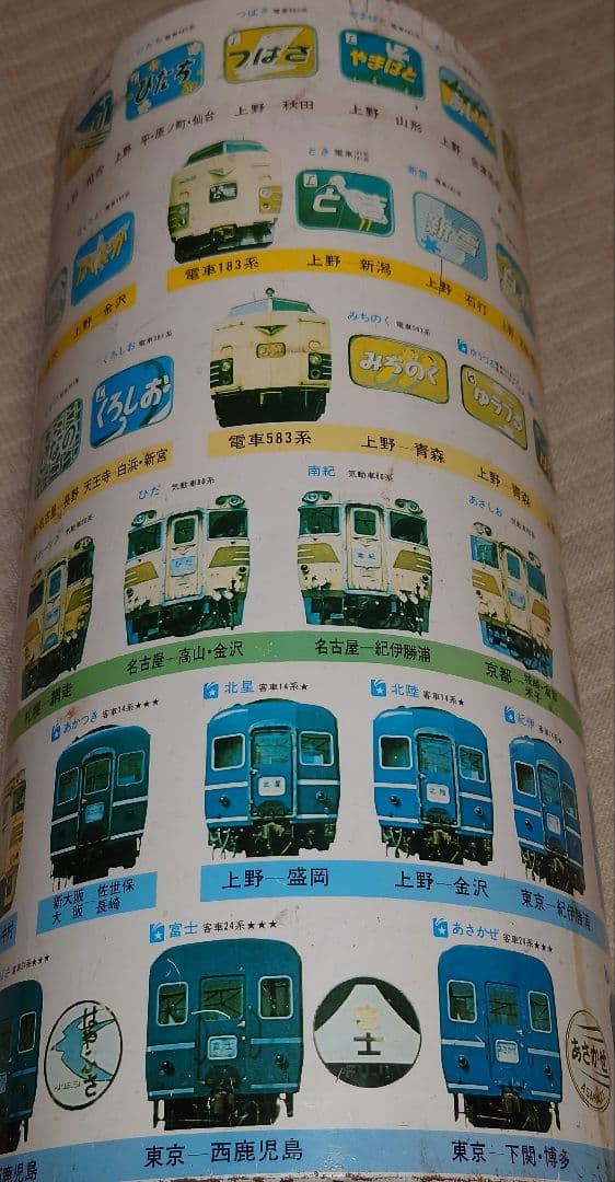 国鉄 ヘッドマーク スチールごみ箱 エル特急 ブルートレイン 新幹線 気動車