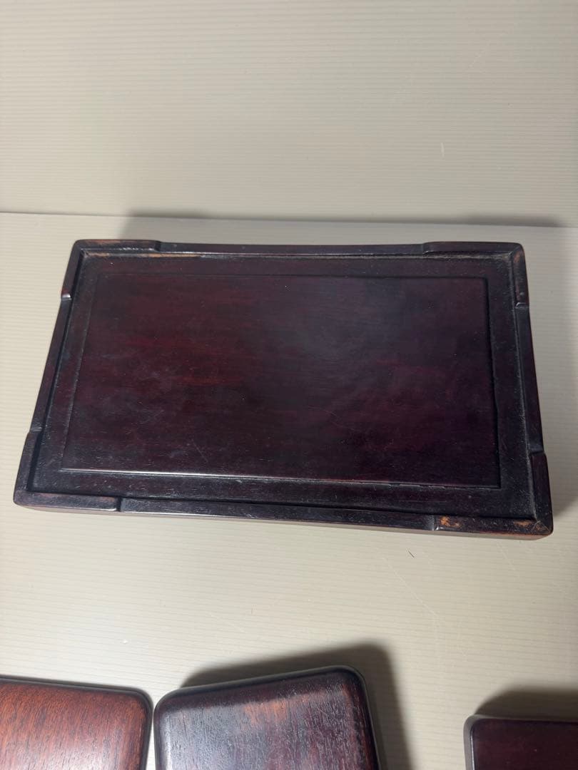 2100  唐木　煎茶盆1客　木箱3客　時代物