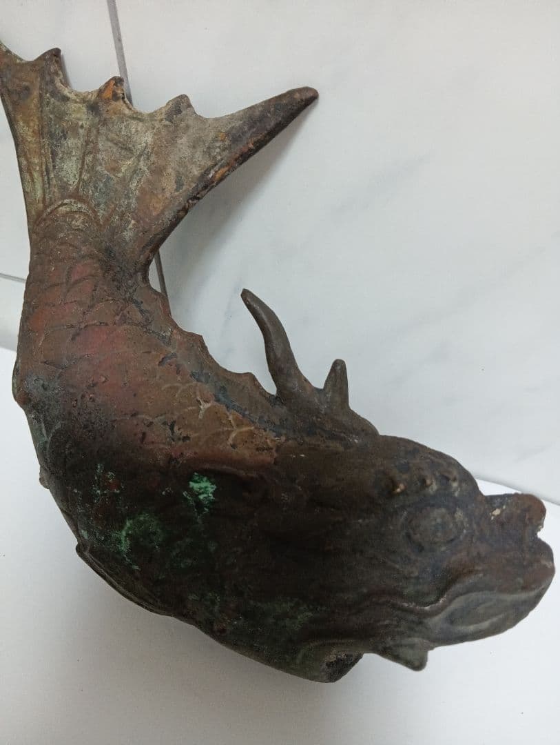 江戸時代上級武家蔵出古銅製細密造形金具２００〜３５０年前頃武具詳細不明鯱当時物品