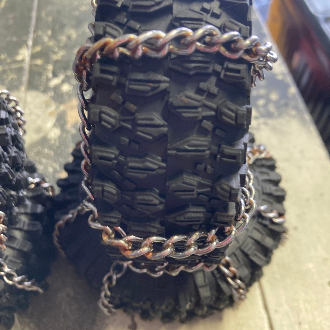 チェーン付き　1.9インチ ビードロック　cc02 オフロード　タミヤ　スノアタ