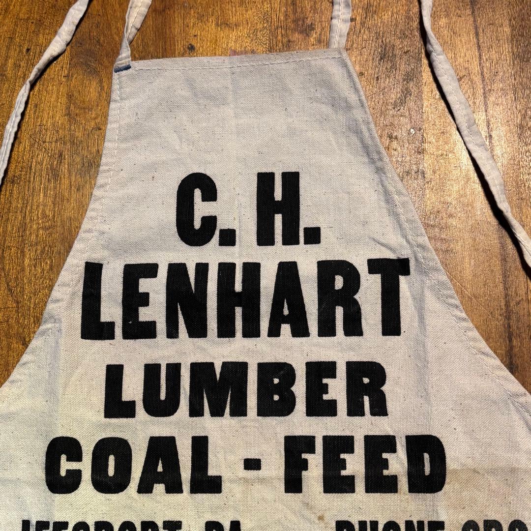 アメリカヴィンテージ ワークエプロン C.H.LENHART LUMBER当時物