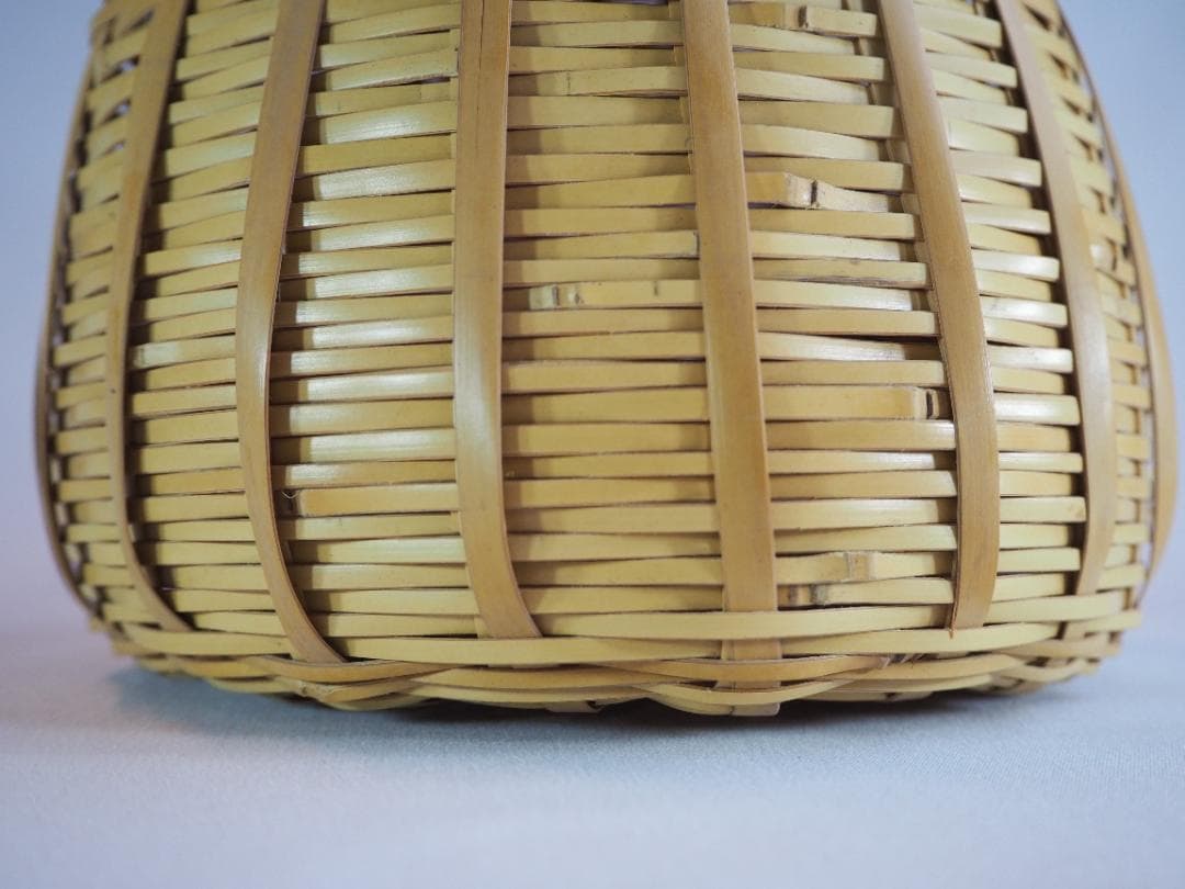 田中篁斎造『元伯宗旦好竹虫籠花入』（共箱）