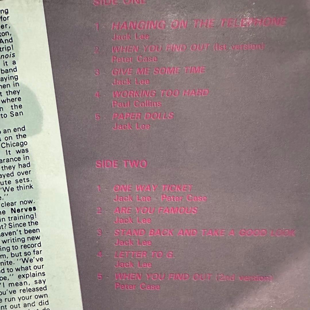 洋楽 The Nerves Jack Lee, Paul Collins, LP