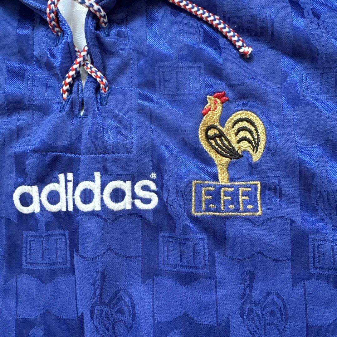 adidas フランス代表 ポロシャツ 青　サッカーウェア　ファンシャツ