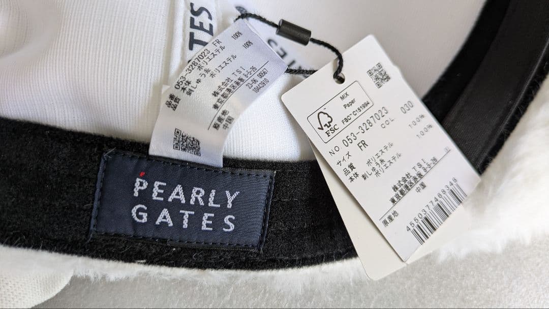 パーリーゲイツ　くま耳キャップ　白キャップ