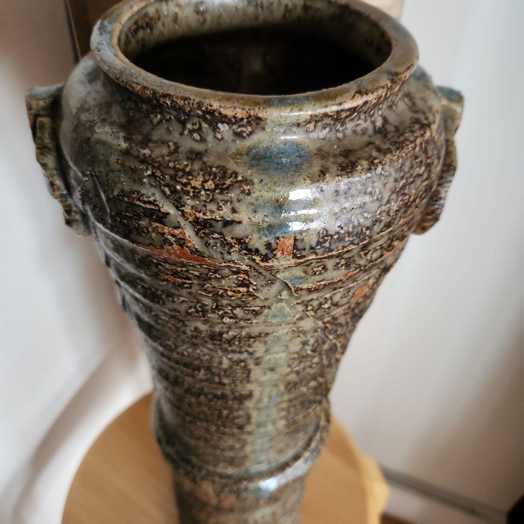 時代自然灰秞瀬戸焼花入れ箱付き