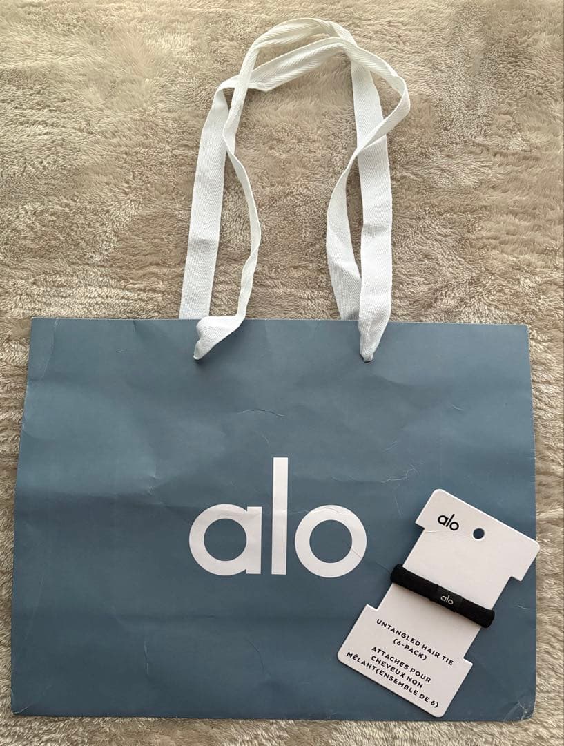 alo ブラックリブ編みセットアップ