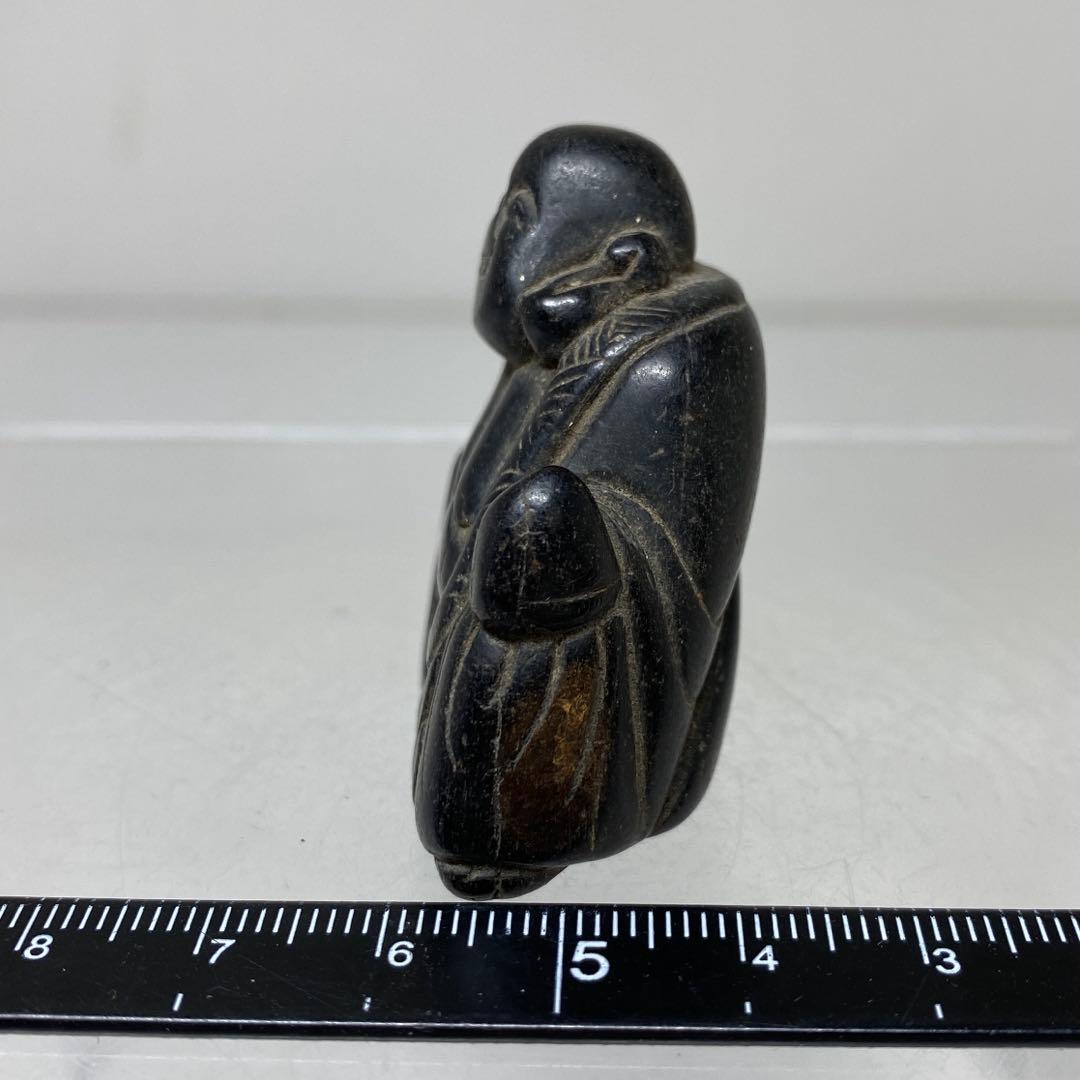 江戸時代　木彫　布袋　根付　タトチ　23g 東R8-0205 ア㊱