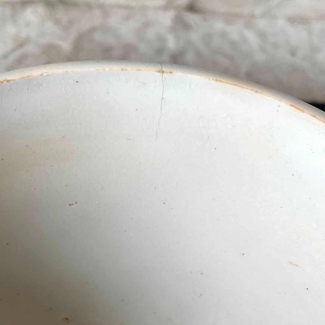 ホワイトレリーフカフェオレボウル　フランスアンティーク　白　19世紀後期