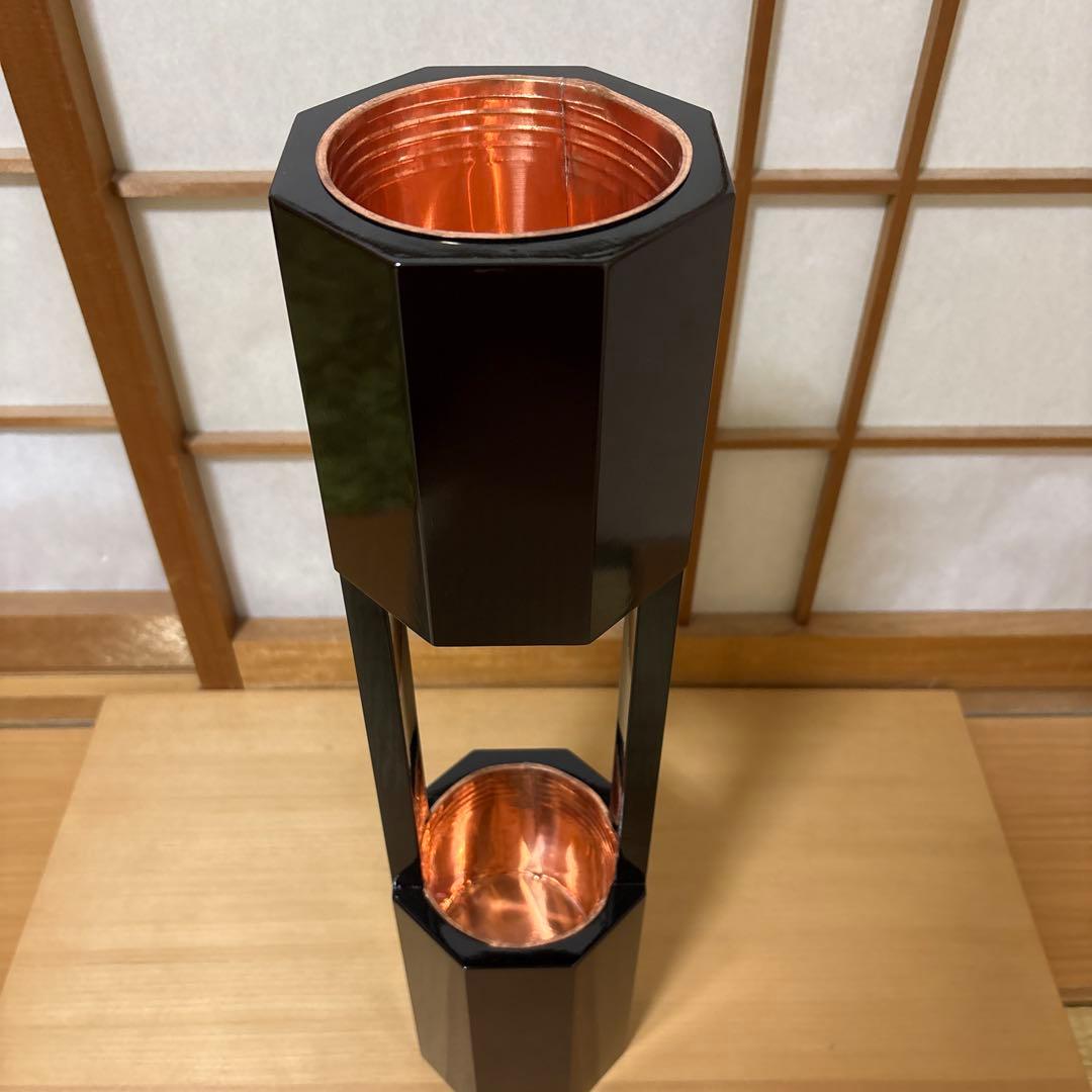 30 華道　八角二重切　 二重切り　花器　二重切　華道具　花瓶