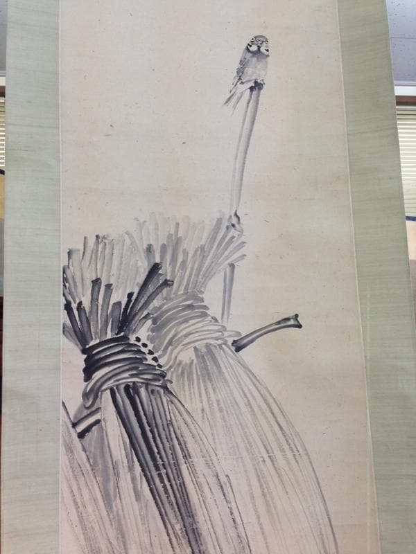 田中抱二　豊年の図　掛軸