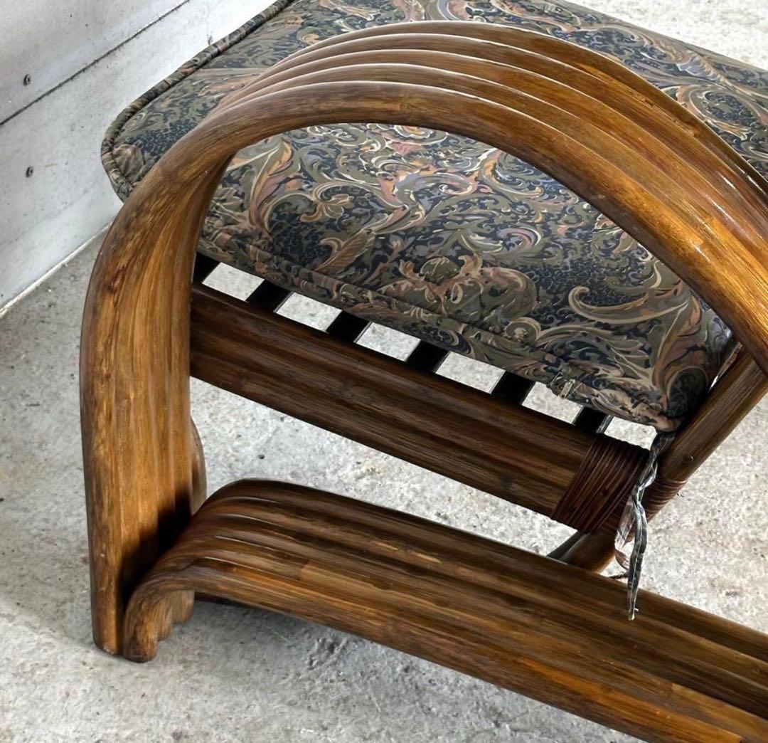 ꧁オールドラタン꧂カフェ風✦レトロラタン大型アームチェア　1人掛けソファー