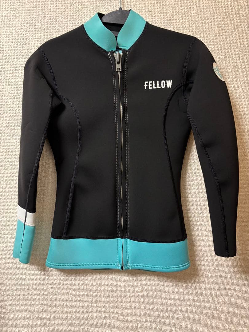 FELLOW ウェットスーツ ブラック/ターコイズ　タッパーとロングジョン2点