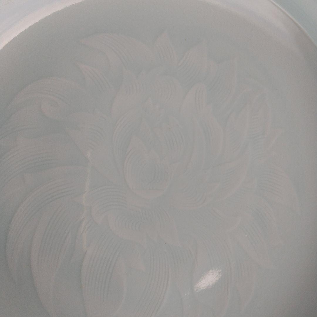 人間国宝♦塚本快示♦青白磁♦牡丹刻♦高台皿♦骨董