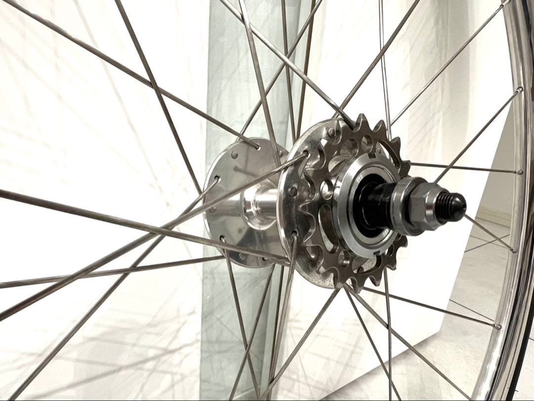 ピスト用希少DT-SWISS RR-511ポリッシュ加工　　ハブ&チタンコグ付