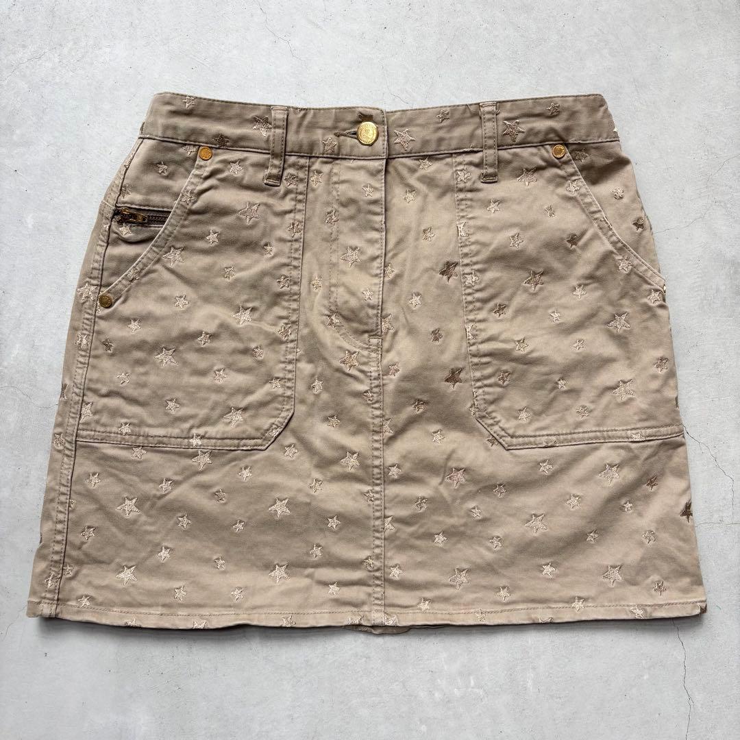 MARK&LONA マークアンドロナ スカル刺繍 ストレッチスカート スター刺繍