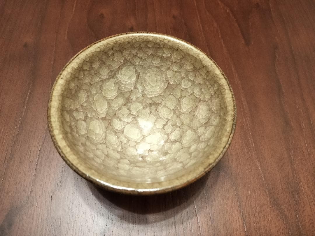 京焼 利宋窯 古川利男 浮き花 氷裂貫入 茶碗5客セット