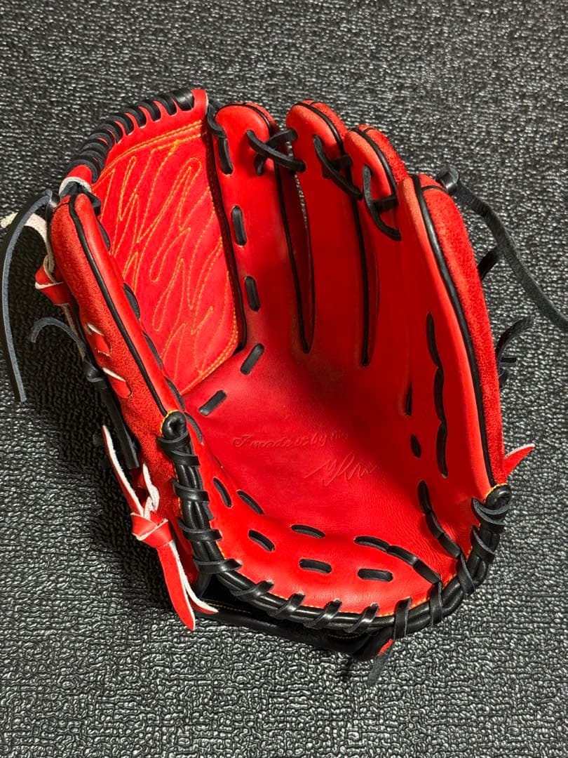 【美品】RYU 投手用グラブ スエード 赤 オーダー不可仕様