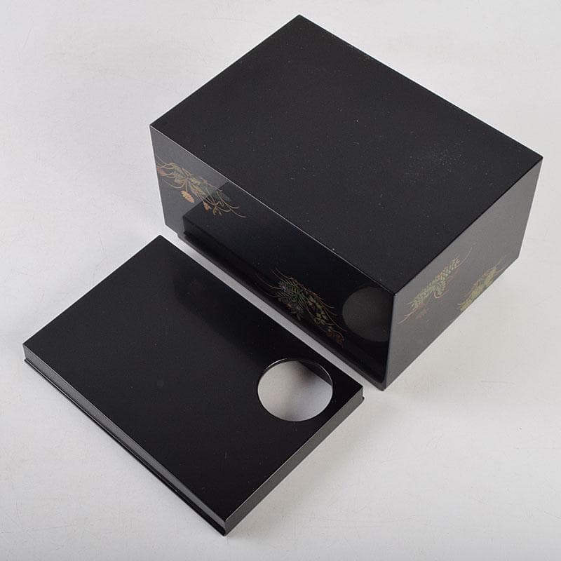 茶道具　井筒寛斉造　草花蒔絵　茶箱　茶碗　棗など　九点一式　共箱　U　R9039