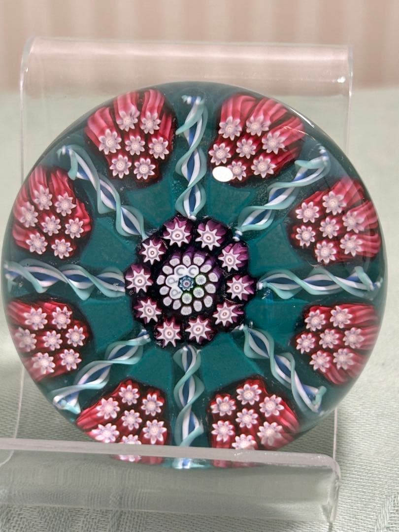 パースシャー　ミルフィオリ　ガラスペーパーウェイト　限定品　美品