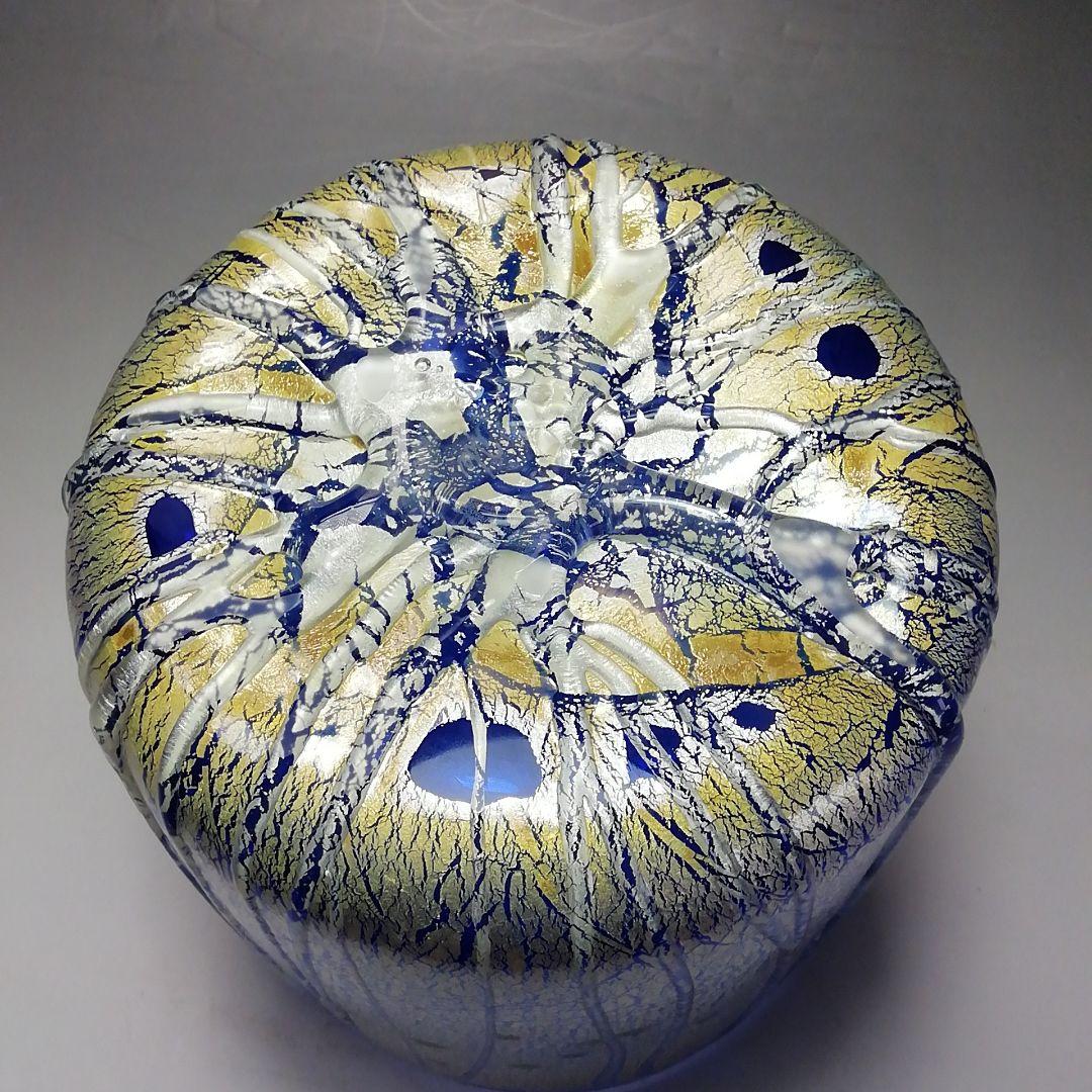 Ｓ７０９　水指　『手吹硝子』『宮崎英彦作』　共箱　茶道具