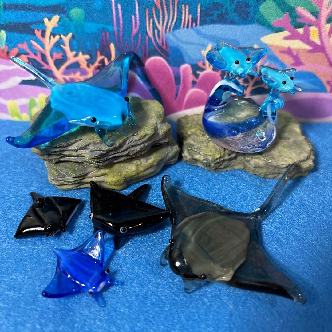 マンタ　ガラス細工　ミニチュア