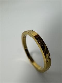 K18 ゴールド 彫刻入り リング9号 1.15g