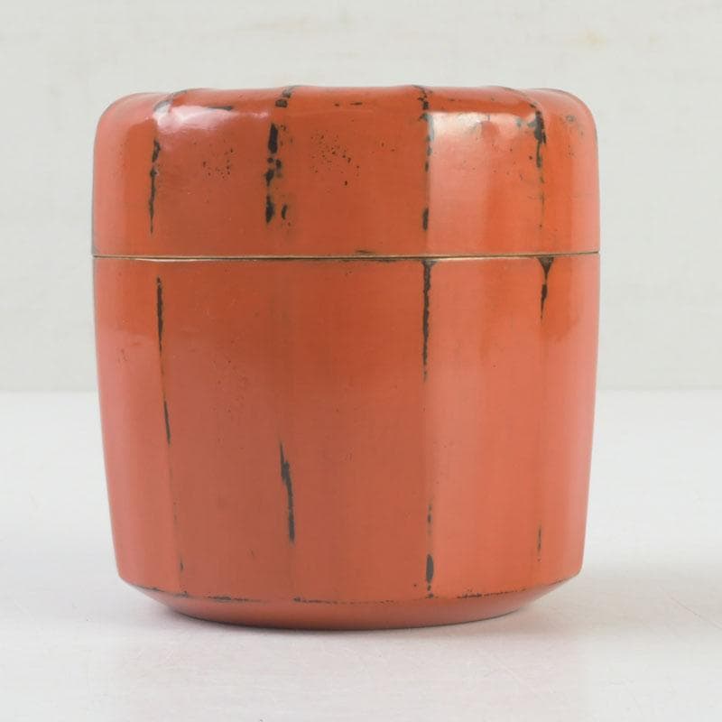 茶道具　村瀬治兵衛作　根來塗　内金溜　棗　共箱　V　9274