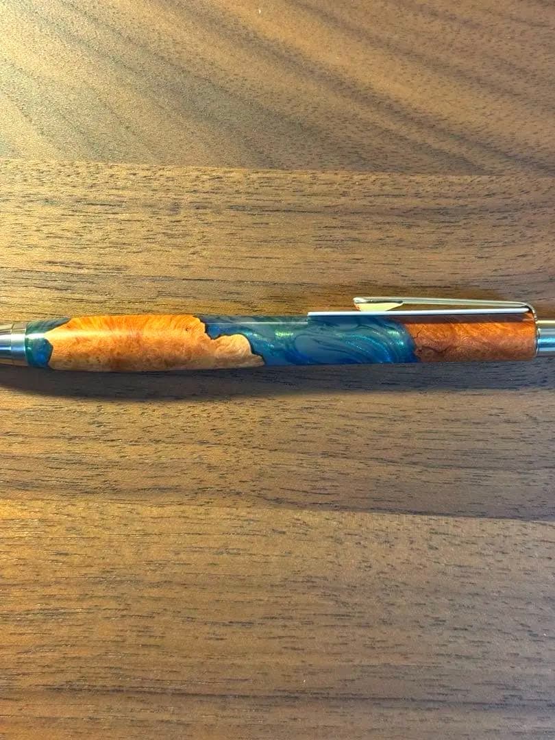 朱椿粋（あけつばき）ハーモニックウッド　ボールペンプライヤーブルーレジン　周年
