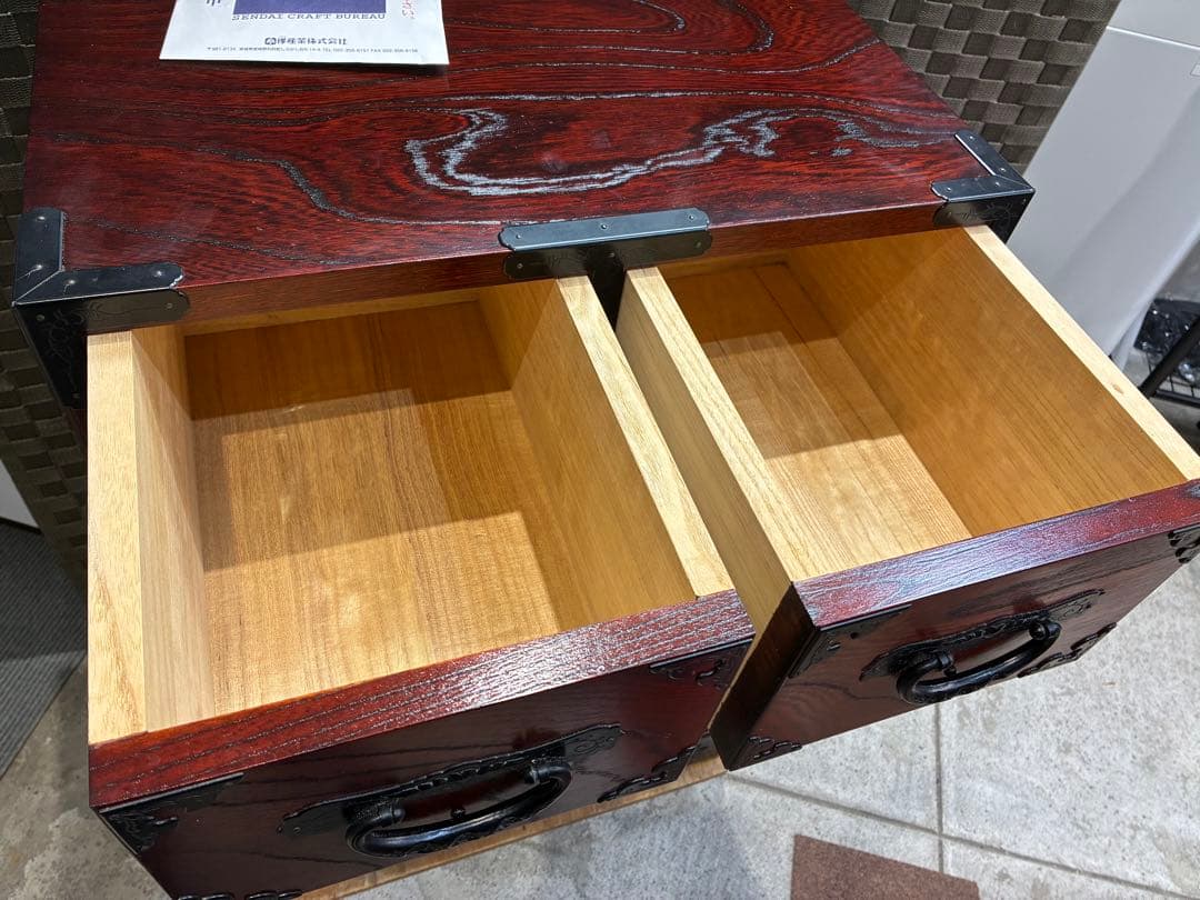 仙台箪笥 チェスト 欅産業 アンティーク タンス 美品 民芸箪笥