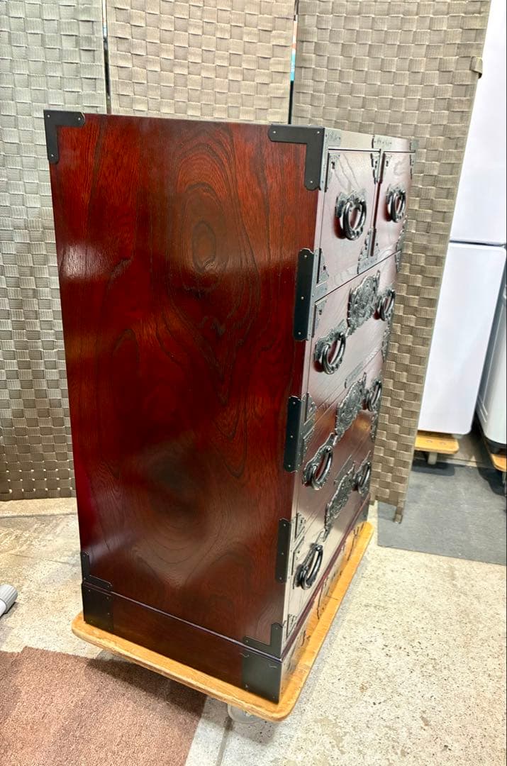 仙台箪笥 チェスト 欅産業 アンティーク タンス 美品 民芸箪笥