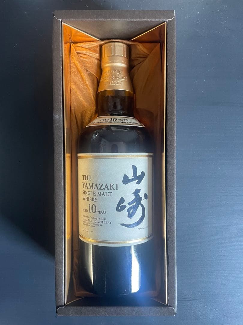 【希少、古酒、美品]サントリー山崎シングルモルト10年、700mI