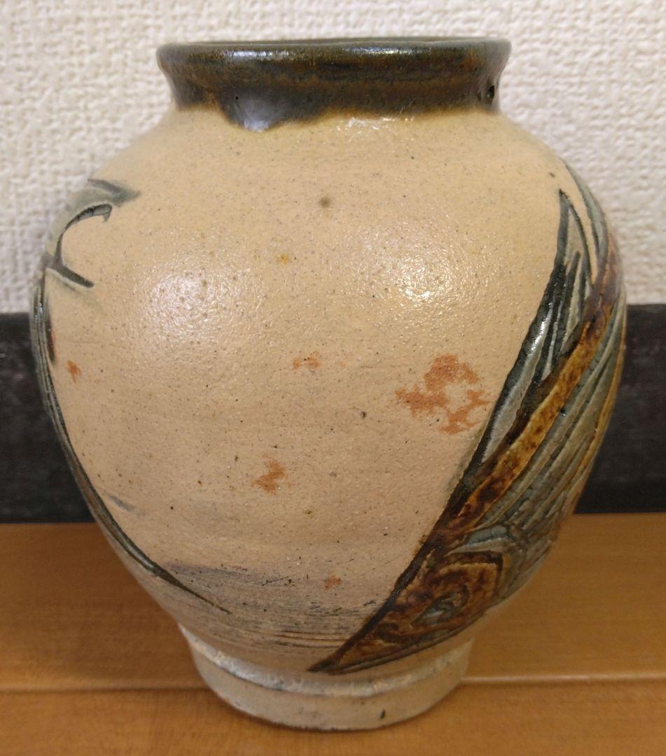 人間国宝 金城次郎 魚文丸壷 栞 共箱 無傷 壷屋焼 やちむん