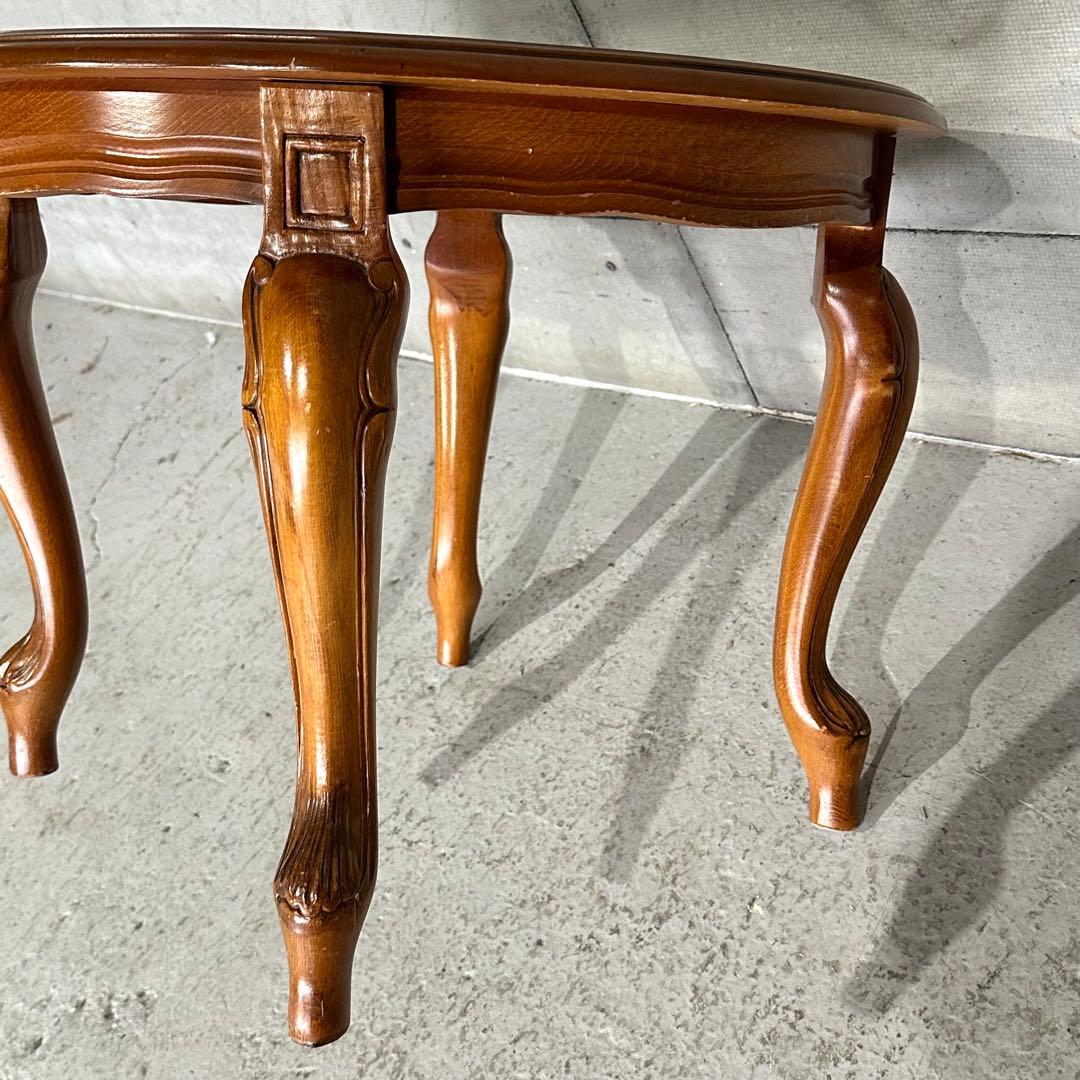 ✦90s✦ 象嵌 ラウンドテーブル 60cm 猫脚 ヨーロピアン クラシック