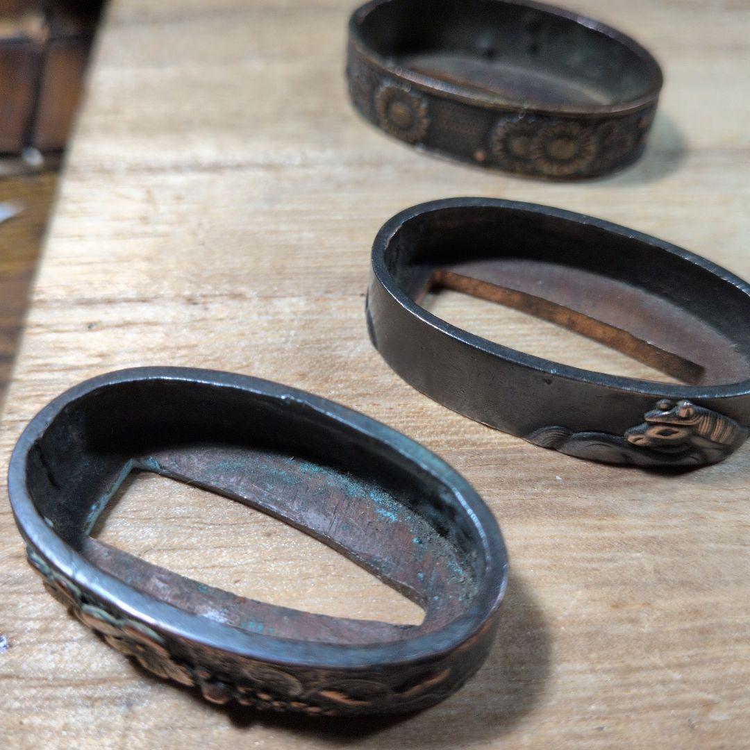 金属製の縁頭 3点セット