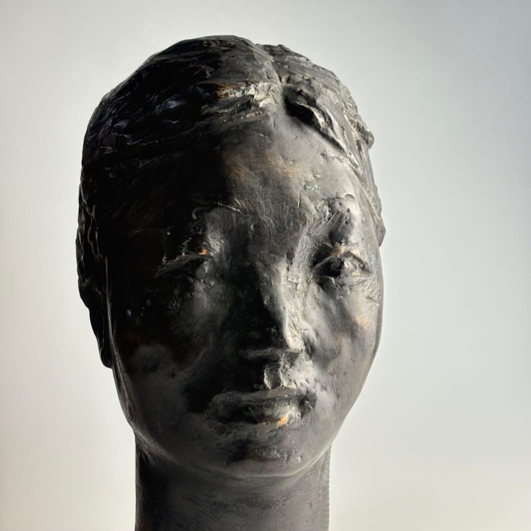 古美術 人物 置物 在銘 女性 ブロンズ オブジェ 銅器