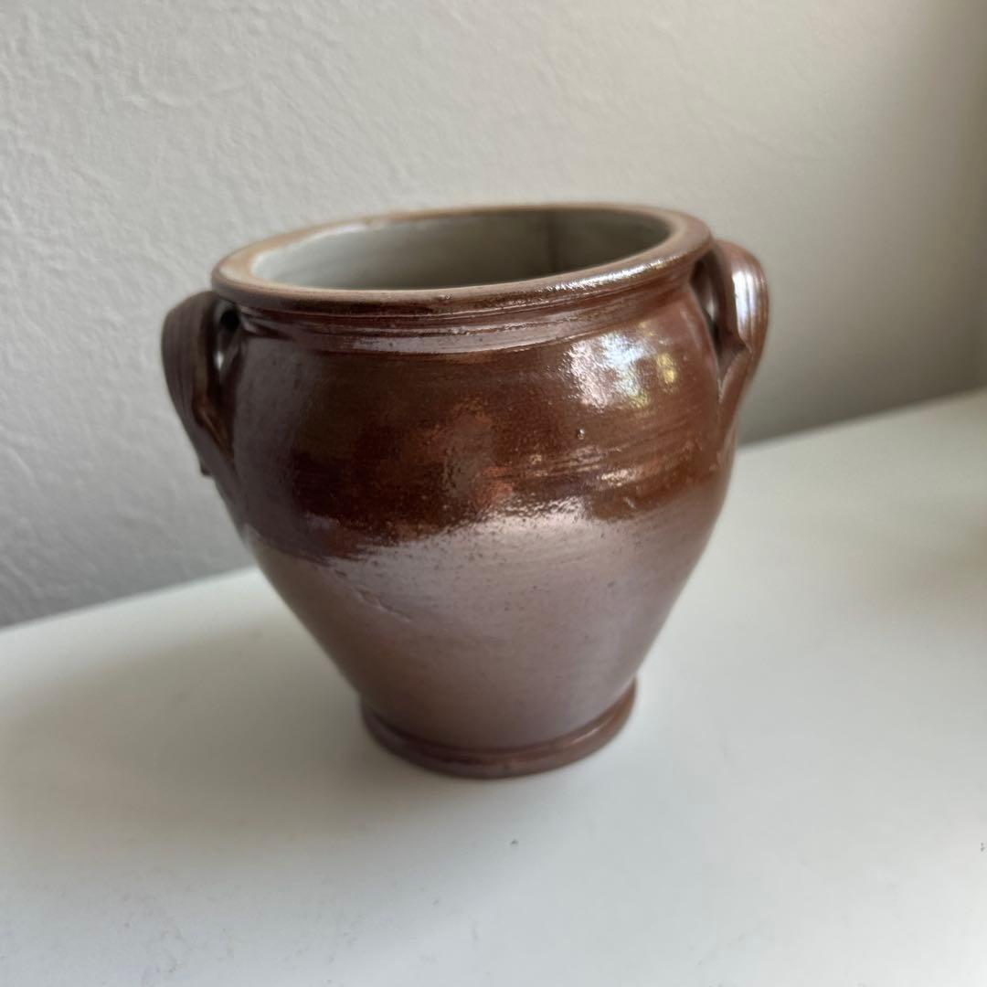 南仏　フランスアンティーク　持ち手付きポット　コンフィチュールポット　保存容器