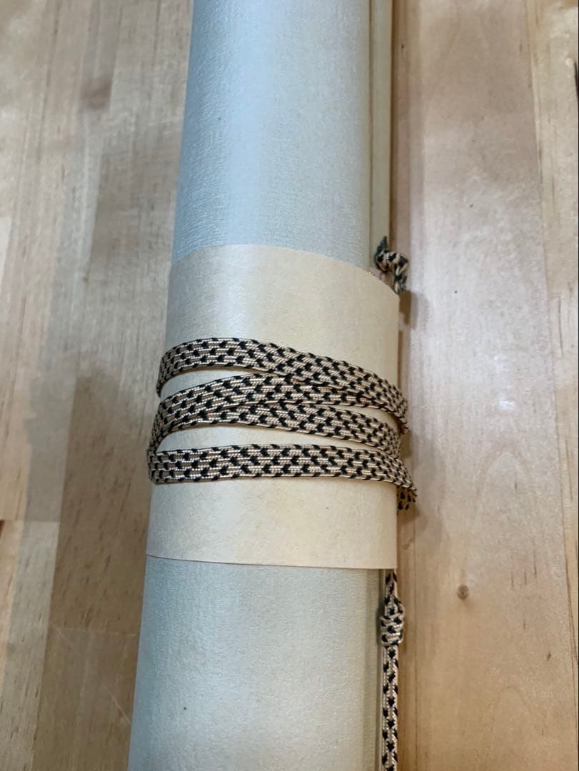 【共箱付】掛け軸 山水画 日本画 水車のある風景 ♪