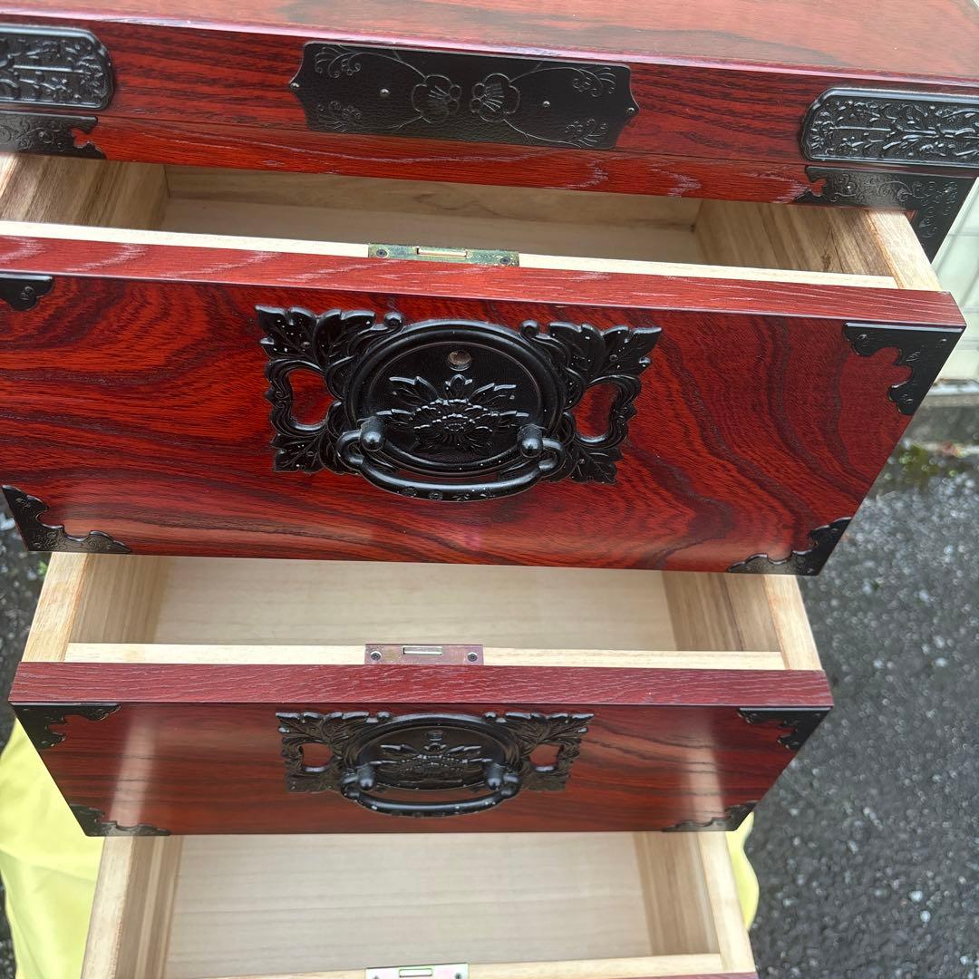 工芸家具　国産　飛鳥工芸　3段箪笥