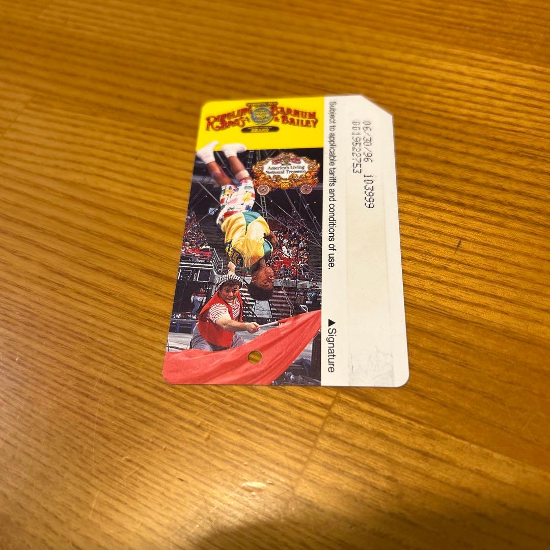 使用済ニューヨーク地下鉄メトロカードリングリングブラザーズショー広告1990年代