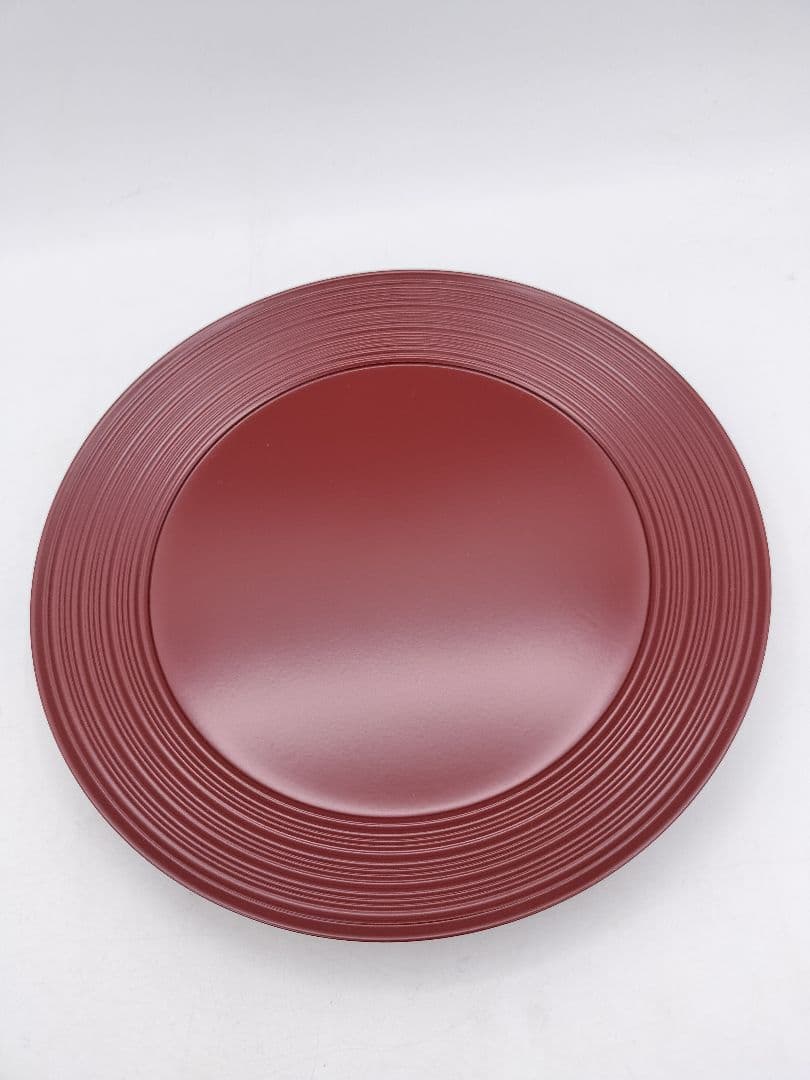 c905 銘々皿 臨済寺型 朱色　10枚セット　木箱 茶道具 古物