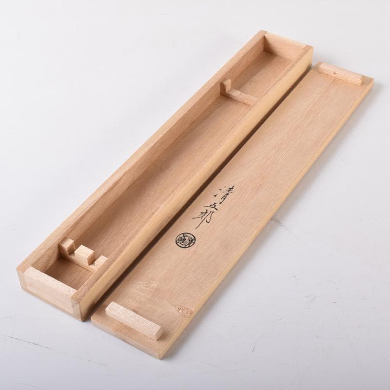 金工師　木村清五郎作　桐実頭飾火箸　共布共箱　V　7439