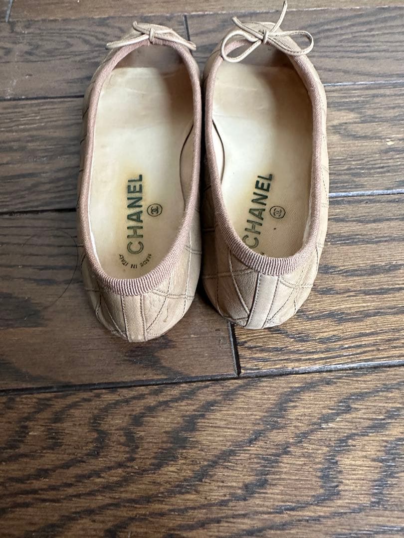 希少 CHANEL シャネル マトラッセ バレエシューズ 35 ベージュ